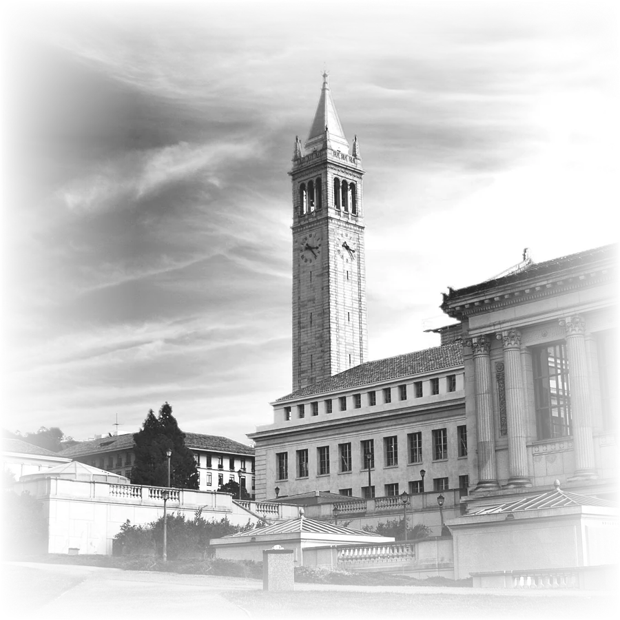 Campus de UC Berkeley en noir et blanc