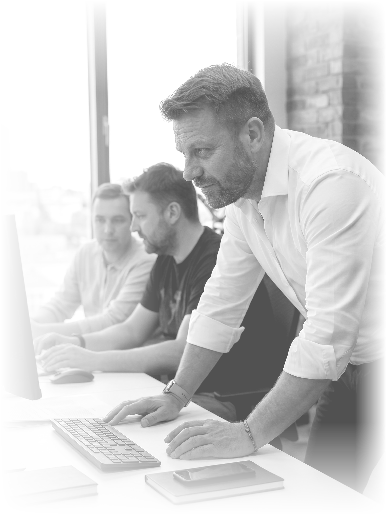 Davy Lheureux, operating partner, au travail avec une équipe dirigeante en entreprise